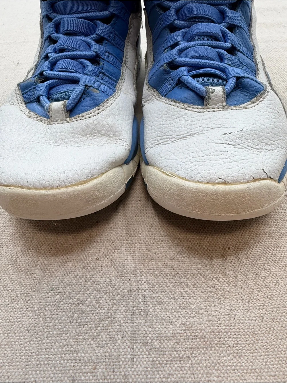 Jordan  White and Blue High-Top Sneakers